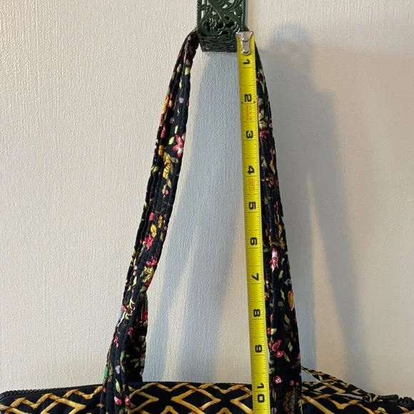 Vera Bradley Floral Ming Oriental Black Tote Bag- Medium - Picture 4 of 10